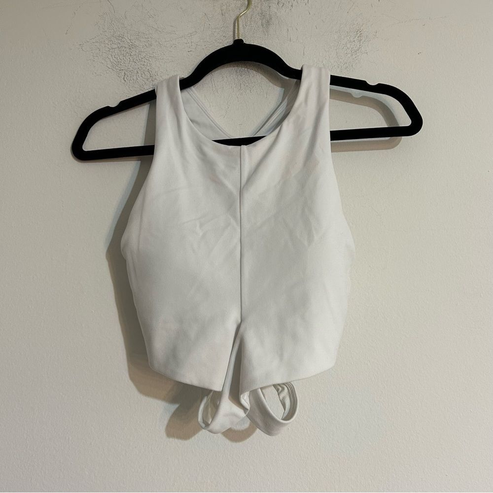 Athleta Conscious Cut Out Crop Tank Top White Size Small